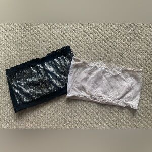 Black & Cream Unpadded Lace Bandeau set Size Small